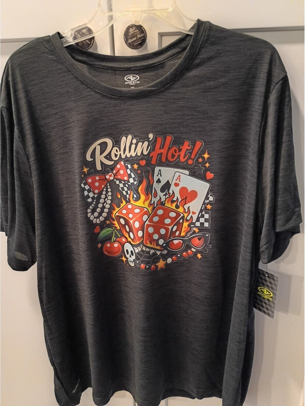 2 XL Dark Gray Graphic T-Shirt with Rollin' Hot Design